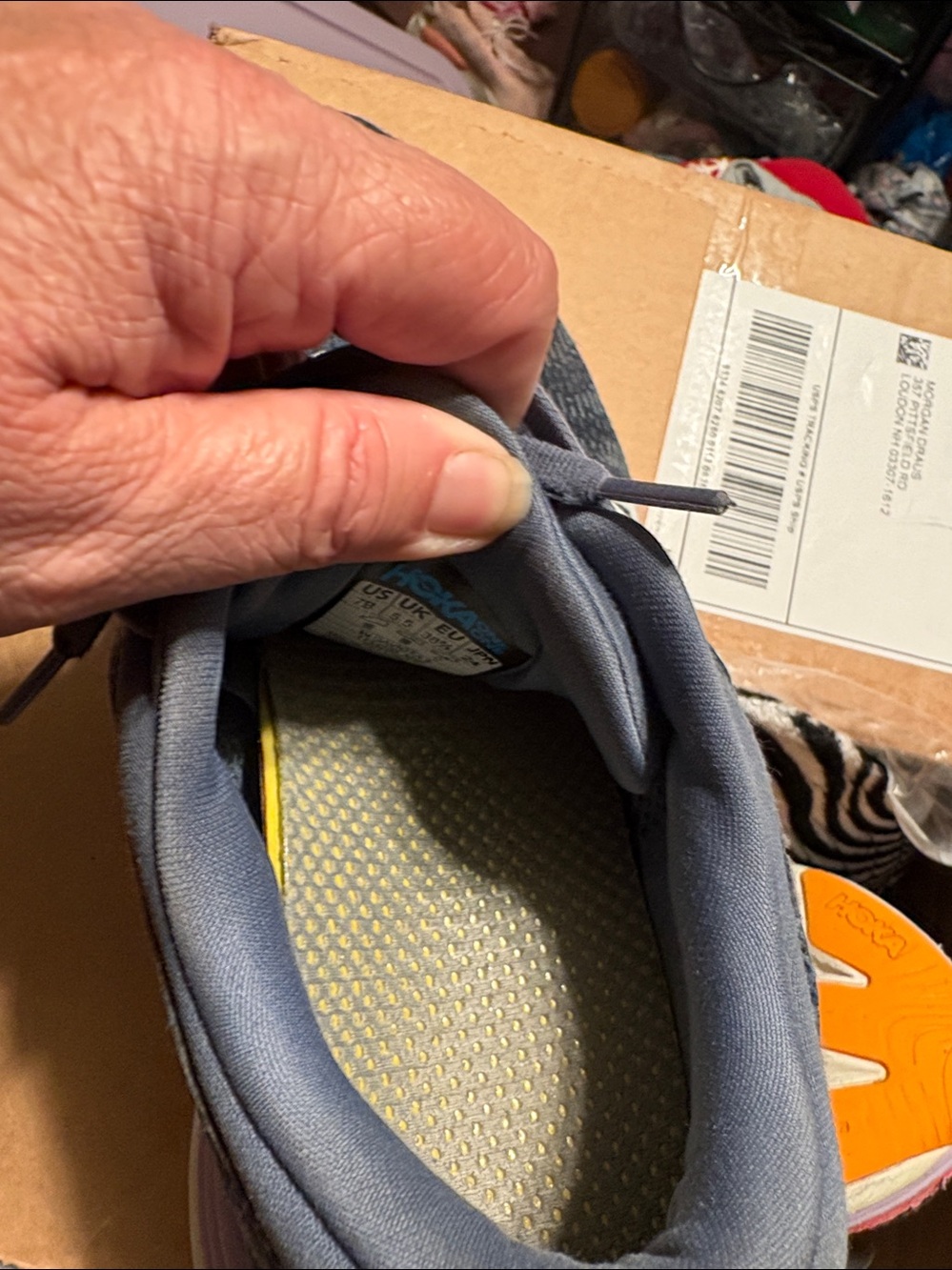 Woman’s Hoka Gaviota 5  Blue Gray Sz 7 - Picture 9 of 16